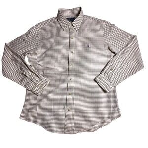 Ralph Lauren Custom Fit Plaid Button Down Shirt Men's Size L Long Sleeve-967
